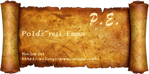Polónyi Emma névjegykártya